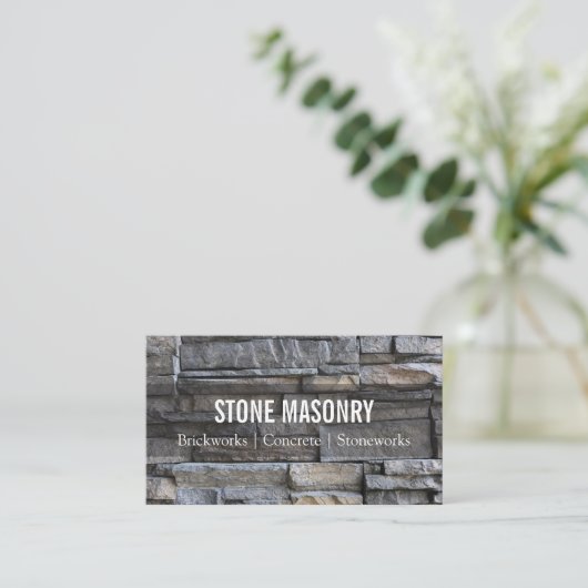 Professional Stone Masonry Business Card Design 名刺 (スタンド正面)