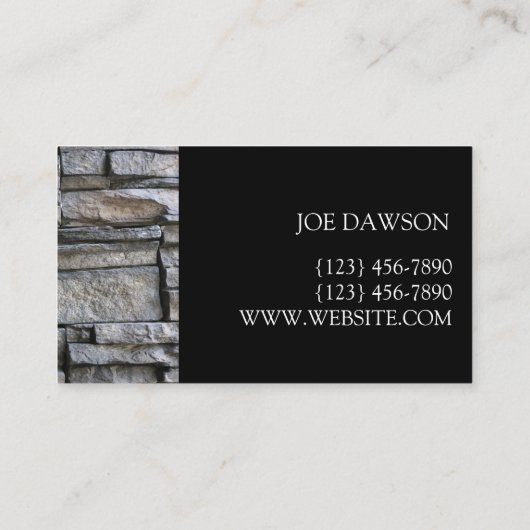 Professional Stone Masonry Business Card Design 名刺 (裏面)