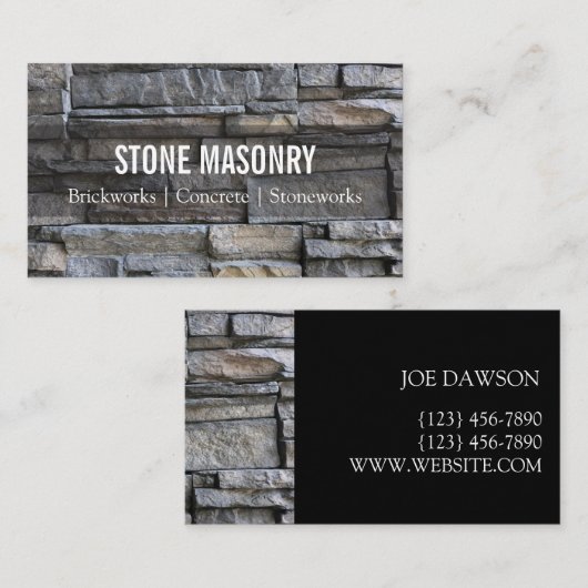 Professional Stone Masonry Business Card Design 名刺 (正面/裏面)