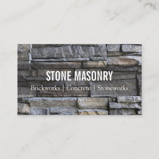 Professional Stone Masonry Business Card Design 名刺 (正面)