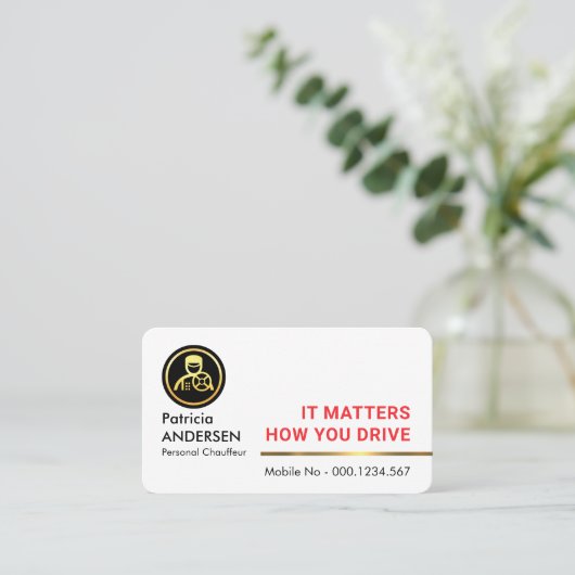 Professional Stylish Gold  Chauffeur Line 名刺 (スタンド正面)