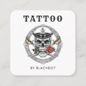 Professional Tattoo Artist Tattoos Studio QR Code スクエア名刺 (正面)