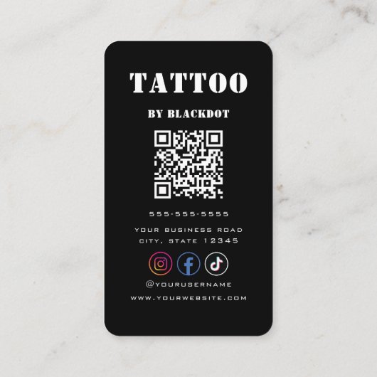 Professional Tattooist Tattoo Studio Tattoo Shop 名刺 (裏面)