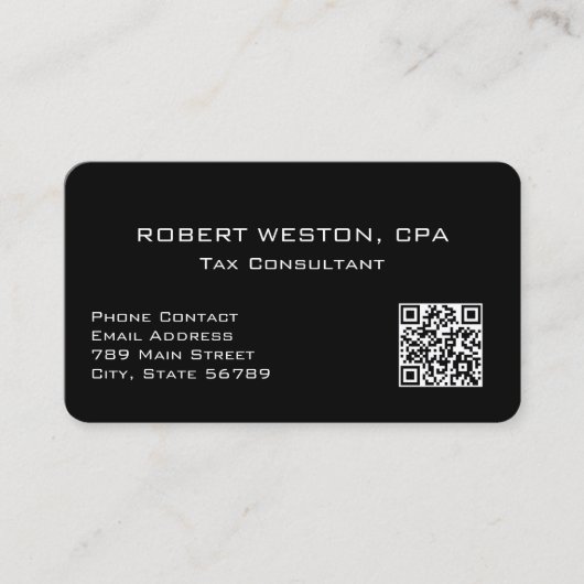 Professional Tax Accountant Editable QR Code 名刺 (正面)