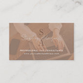 Professional Tax Consultant Monogram Accountant QR 名刺 (正面)