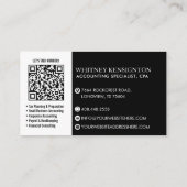 Professional Tax Consultant Monogram Accountant QR 名刺 (裏面)