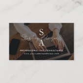 Professional Tax Consultant Monogram Accountant QR 名刺 (正面)