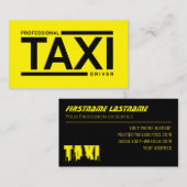 Professional TAXI driver service yellow black 名刺 (正面/裏面)