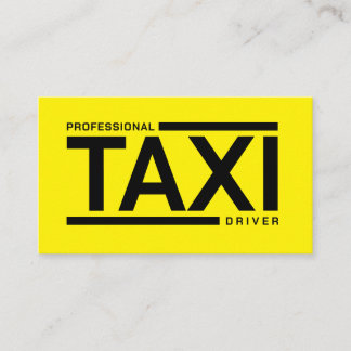 Professional TAXI driver service yellow black 名刺