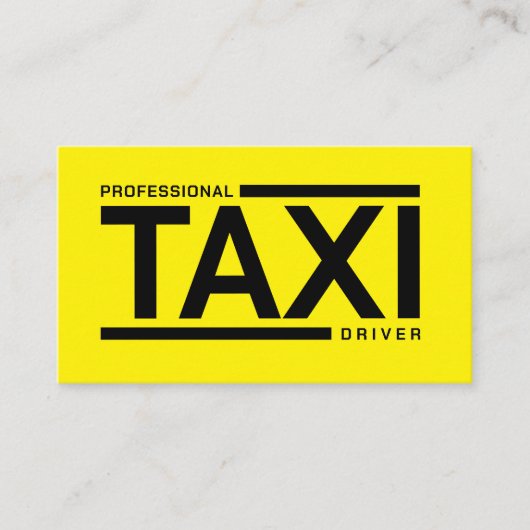 Professional TAXI driver service yellow black 名刺 (正面)