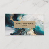 Professional Teal Gold Abstract Modern 名刺 (正面)