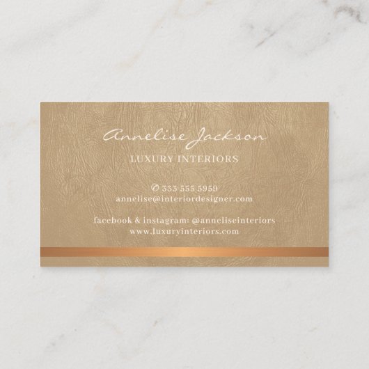 Professional unique beige gold modern elegant 名刺 (裏面)