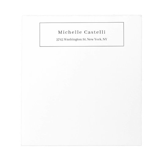 Professional Unique Classical Simple Black & White ノートパッド (正面)