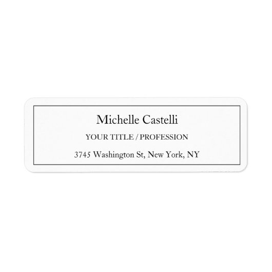 Professional Unique Classical Simple Black & White ラベル (正面)