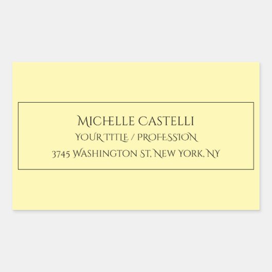 Professional Unique Classical Simple Cream Color 長方形シール (正面)