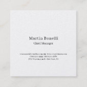 Professional Unique Classical Simple White スクエア名刺 (正面)