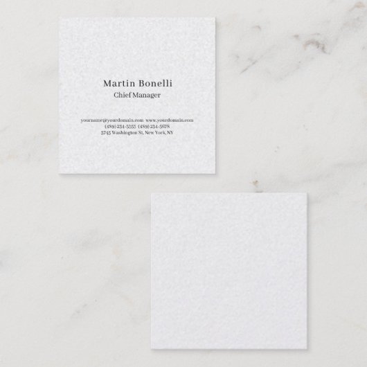 Professional Unique Classical Simple White スクエア名刺 (正面/裏面)