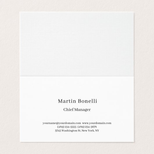 Professional Unique Classical Simple White 名刺 (外部フラット)