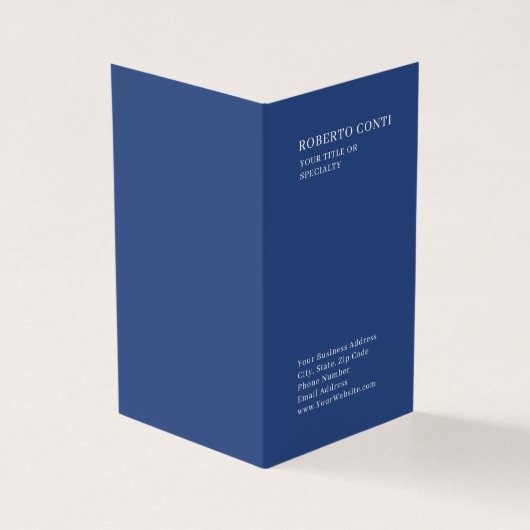 Professional Unique Plain Minimalist Blue 名刺 (外部)