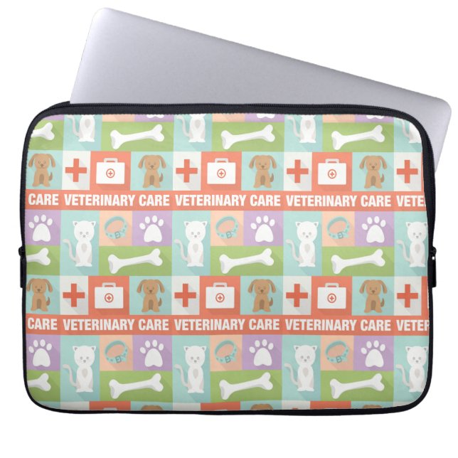 Professional Veterinarian Iconic Designed ラップトップスリーブ (正面)