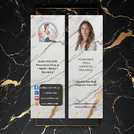 Professional Wellness Coach Photo Black White Logo スキニー名刺