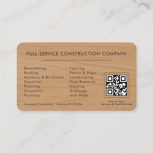 Professional White Gold Builder QR Code 名刺 (裏面)