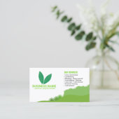 Professional White Green Lawn Care & Landscaping 名刺 (スタンド正面)