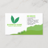 Professional White Green Lawn Care & Landscaping 名刺 (正面)