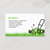 Professional White Green Lawn Care & Landscaping 名刺 (裏面)