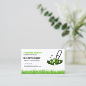 Professional White Green Lawn Care & Landscaping 名刺 (スタンド正面)