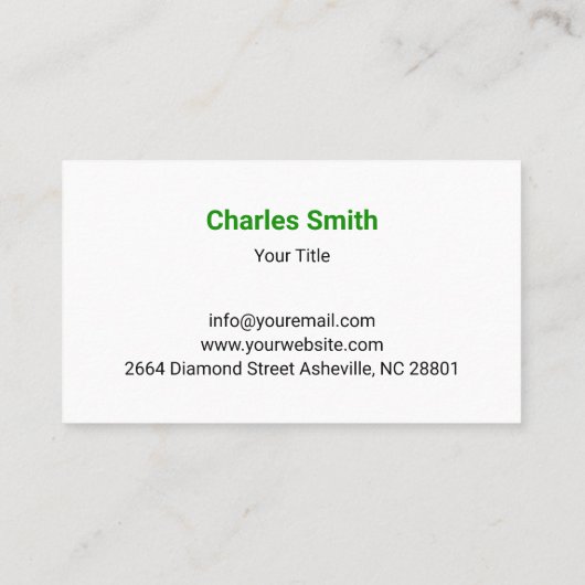 Professional White Green Lawn Care Mowing 名刺 (裏面)