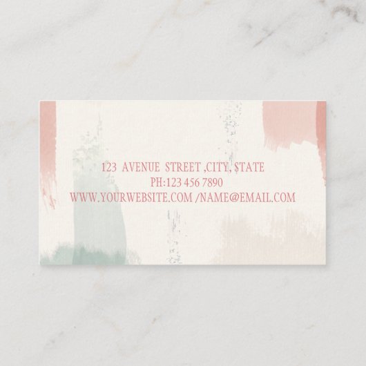 Professional White Sewing Machine Cat Brush Stroke 名刺 (裏面)