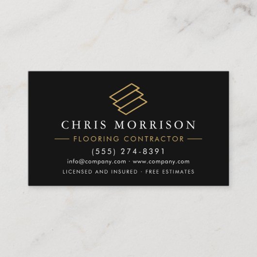 Professional Wood Flooring Contractor QR Code 名刺 (正面)