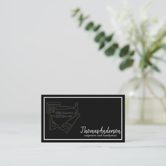 Professional Wood Grain Rustic Carpentry 名刺 (スタンド正面)