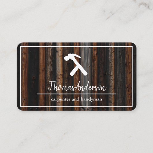 Professional Wood Grain Rustic Carpentry 名刺 (正面)