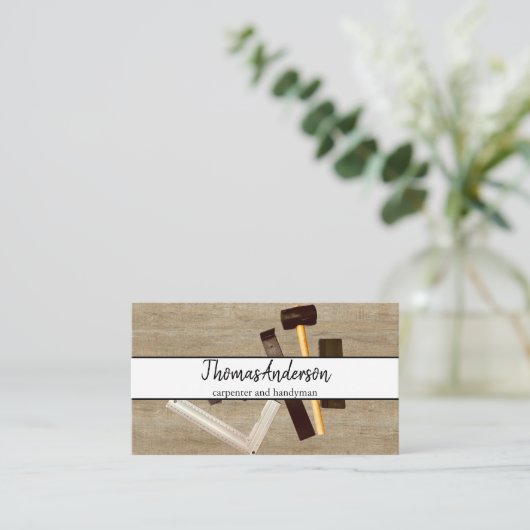 Professional Wood Grain Rustic Carpentry 名刺 (スタンド正面)