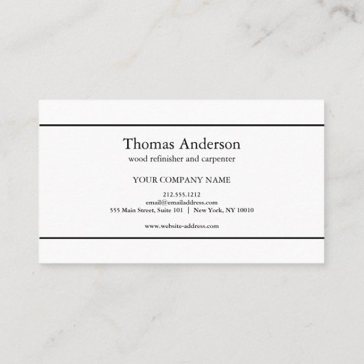 Professional Wood Grain Rustic Carpentry 名刺 (裏面)