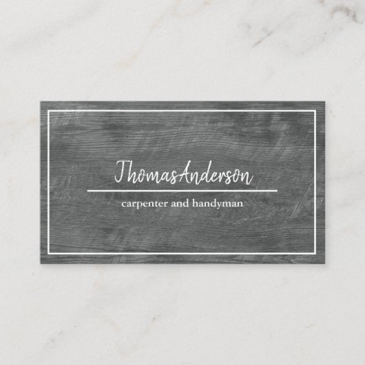 Professional Wood Grain Rustic Carpentry Business 名刺 (正面)