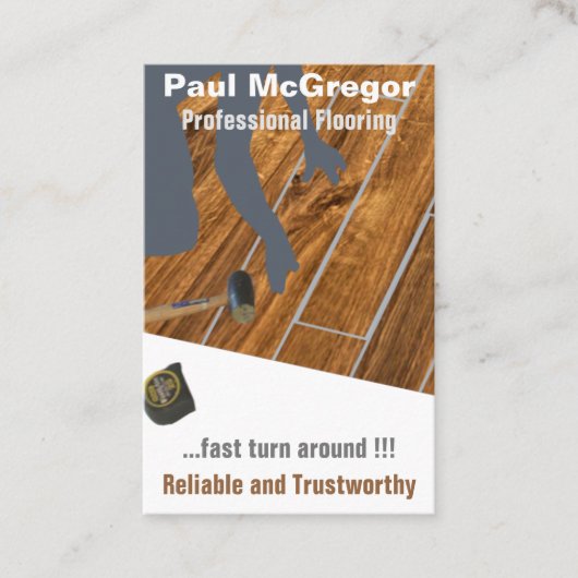 Professional Wood Laminated Flooring Business Card 名刺 (正面)