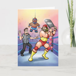 Professional Wrestling Luchador Piñata Birthday カード