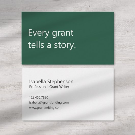 Professional Writer Grant Funding Consultant  名刺