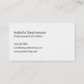 Professional Writer Grant Funding Consultant  名刺 (裏面)