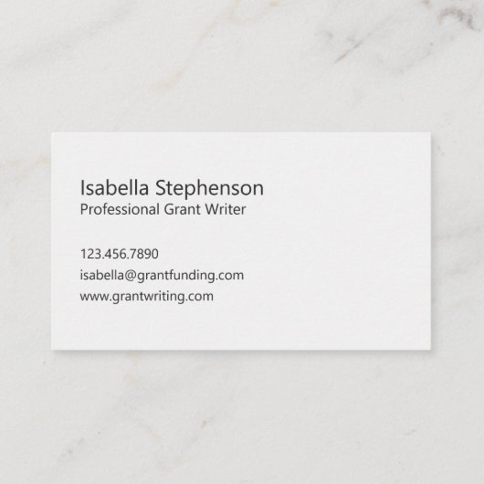 Professional Writer Grant Funding Consultant  名刺 (裏面)