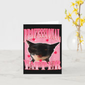 Professional Yapper Cat Funny Oddly Specific Dank カード (黄色い花)