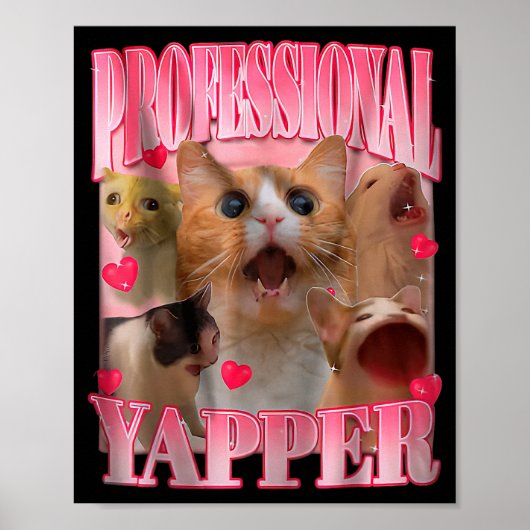 Professional Yapper Cat Funny Oddly Specific Dank ポスター (正面)