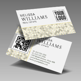 Professional Yellow & Gray QR Code Logo  名刺