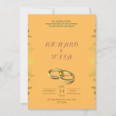 Professional Yellow & Orange Wedding Invitation 招待状 (正面)
