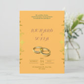 Professional Yellow & Orange Wedding Invitation 招待状 (スタンド正面)