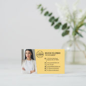 Professional Yellow QR Code Photo Logo 名刺 (スタンド正面)