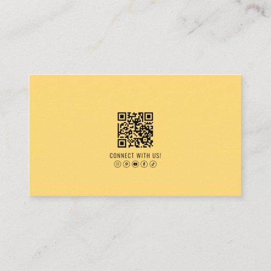 Professional Yellow QR Code Photo Logo 名刺 (裏面)